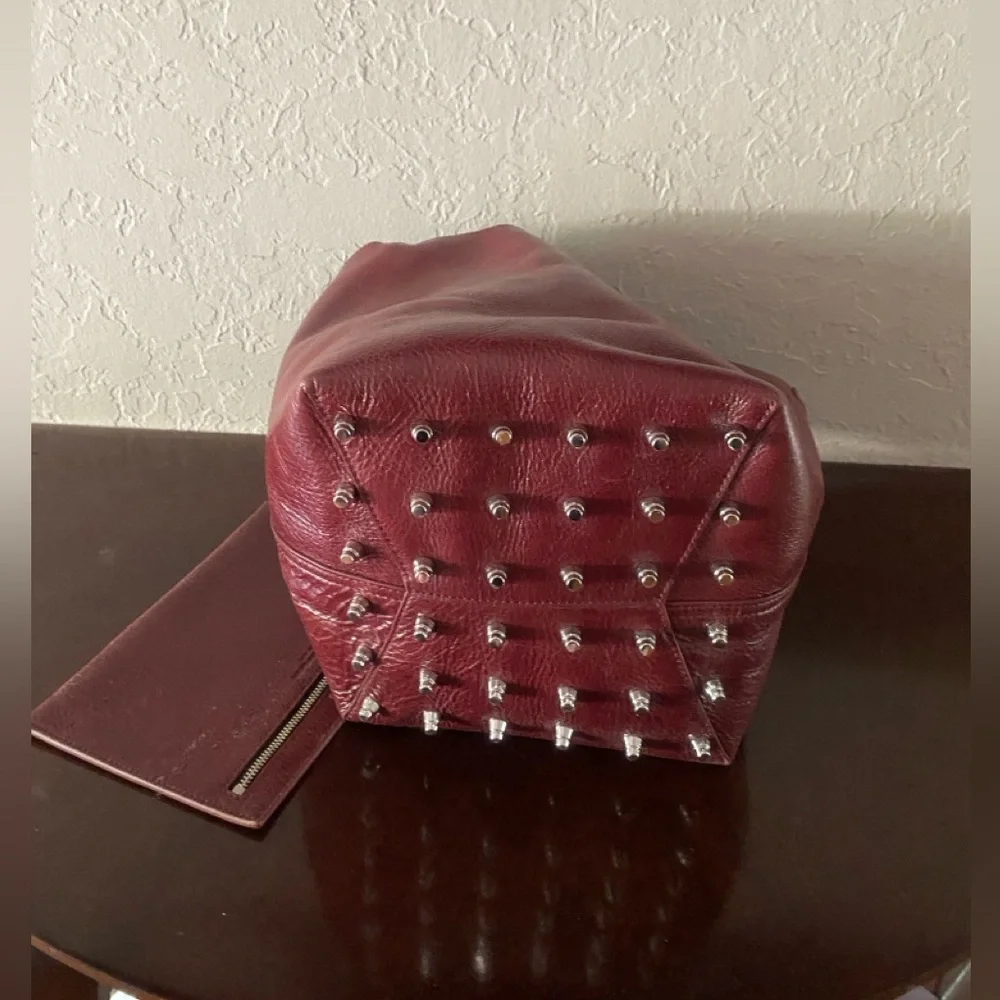 Alexander Wang Roxy Large Leather Tote Bag Burgundy New no tags Rhodium chain